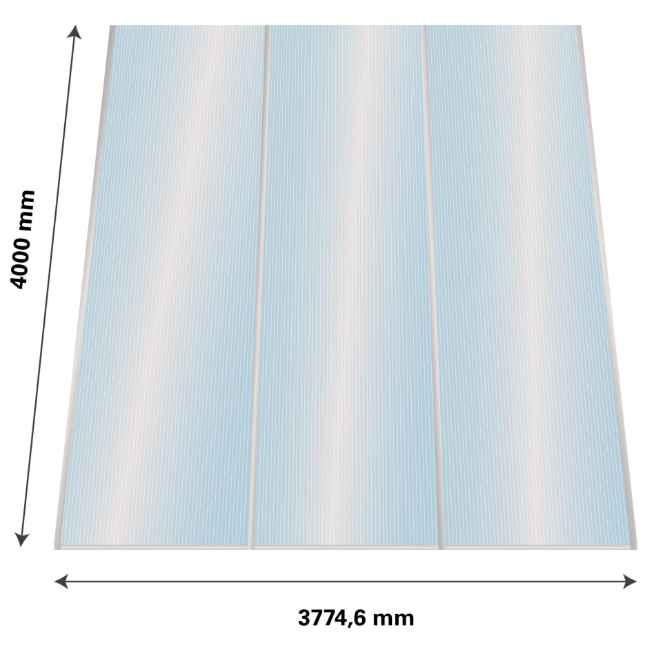 Lexan Thermoclear Plus Stegplatten Sets Polycarbonatplatte klar 16 mm, 4 m, 1200 mm breite Stegplatten,3,77 m