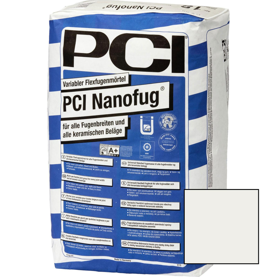 PCI Nanofug Mortier de jointoiement flexible variable, 15 kg, Gris argent (No. 16)
