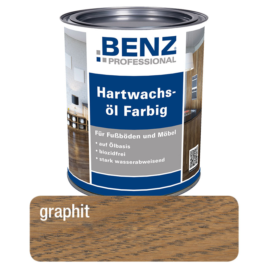 Huile-cire dure teinté BENZ PROFESSIONAL, 0,75 l, graphit