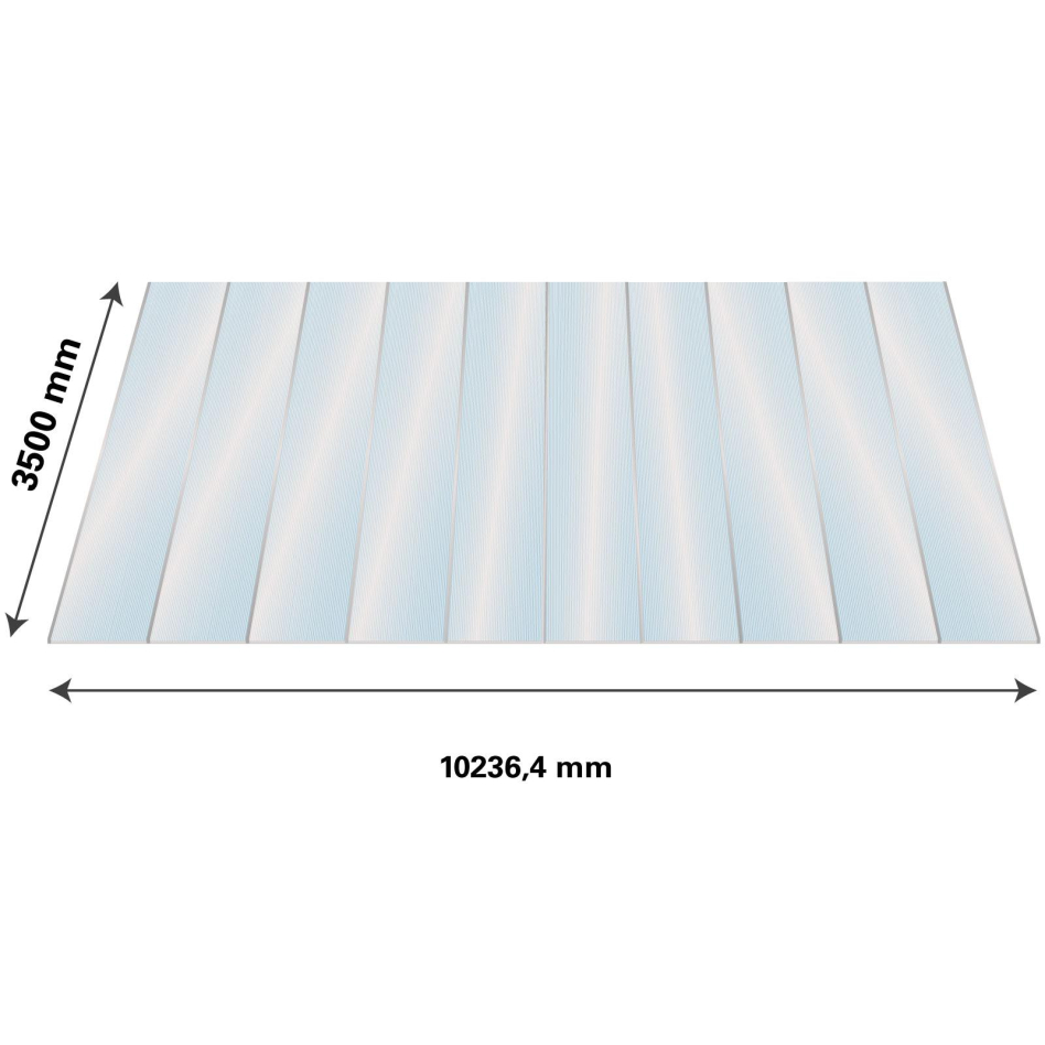 Lexan Thermoclear Plus Stegplatten Sets Polycarbonatplatte klar 16 mm, 3,5 m, 10,24 m,980 mm breite Stegplatten