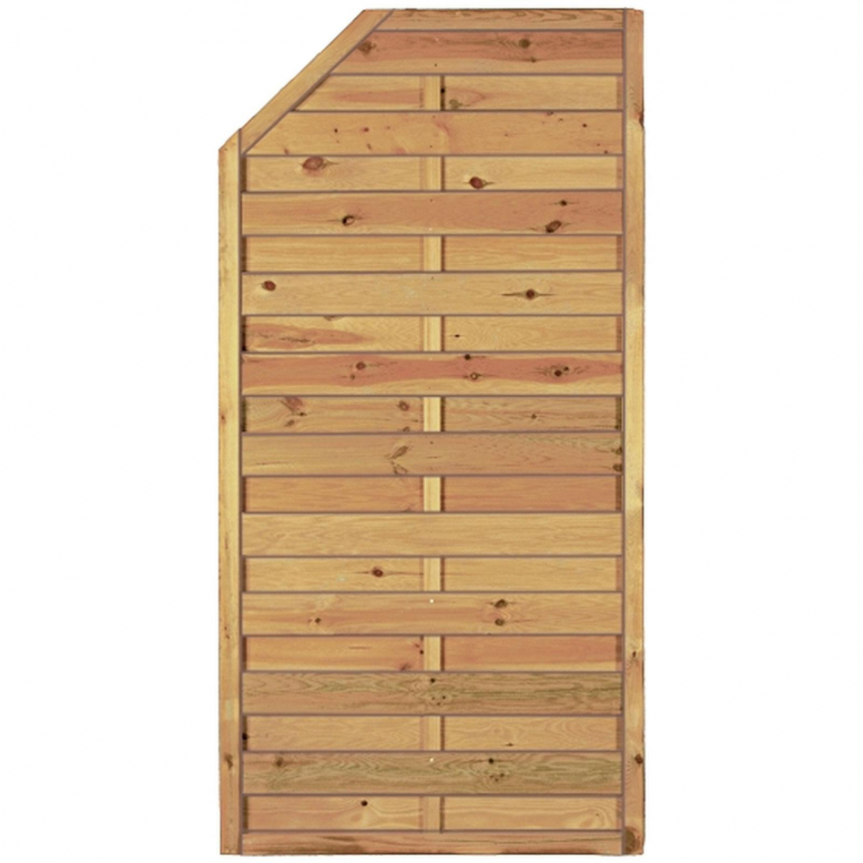 T&J Sichtschutzzaun Maxi-Massiv Stufe Sichtschutz Lamellenzaun, 90x180/150 cm Image