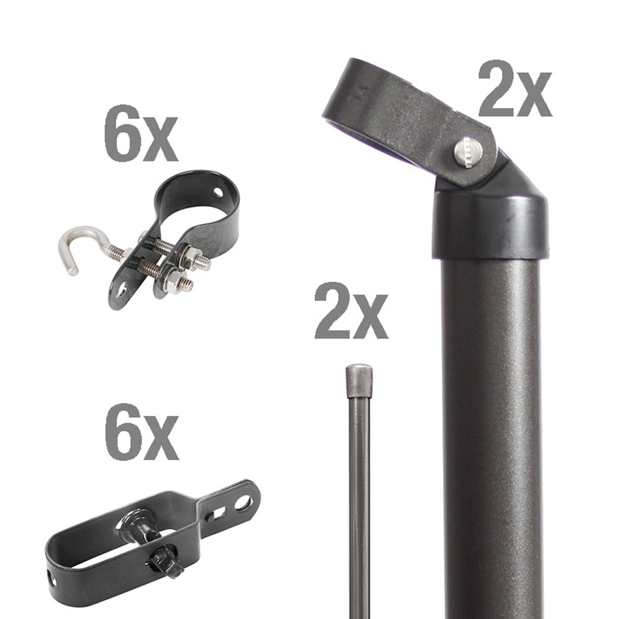 Alberts Zauneck-Set für Maschendrahtzäune anthrazit-metallic, 80 cm, Einbetonieren