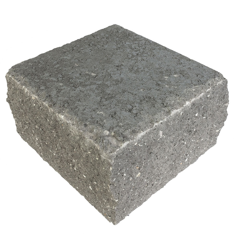 EHL Gartenmauer Mauersystem BossIntak Mauersteine basalt-anthrazit, 1/2 Anfangs-/Endstein (25x25 cm)