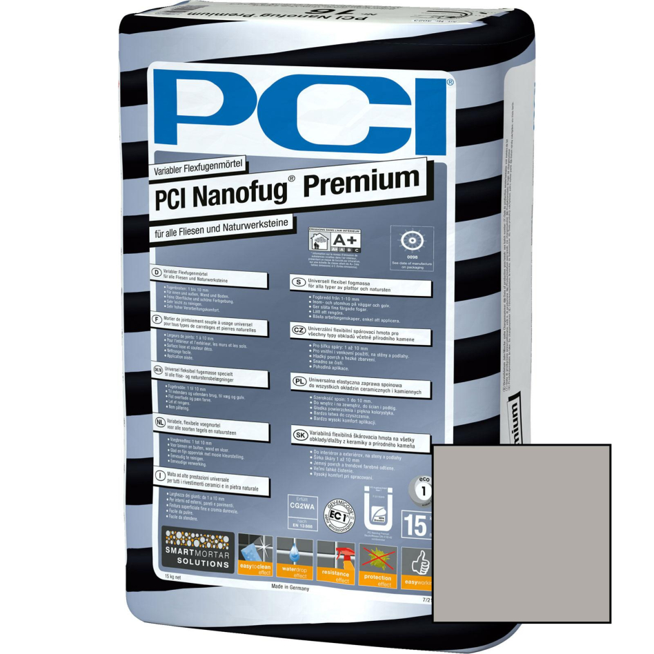 PCI Nanofug Premium Variabler Flexfugenmörtel, 15 kg, Sandgrau (Nr.22)