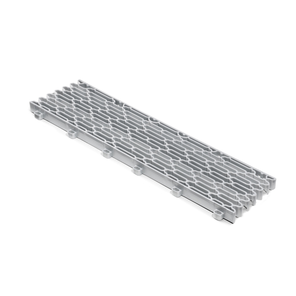 florco dalle de terrasse click élément d'extension PVC argent, 40x10 cm