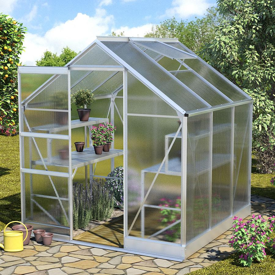 Vitavia Gewächshaus Apollo Tomatenhaus Silber, 6 mm, 199x195x207 cm (LxBxH)