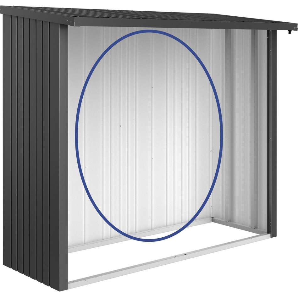 Biohort Rückwand Kaminholzregal Woodstock dunkelgrau-metallic, 230 (217,5x196,5 cm)