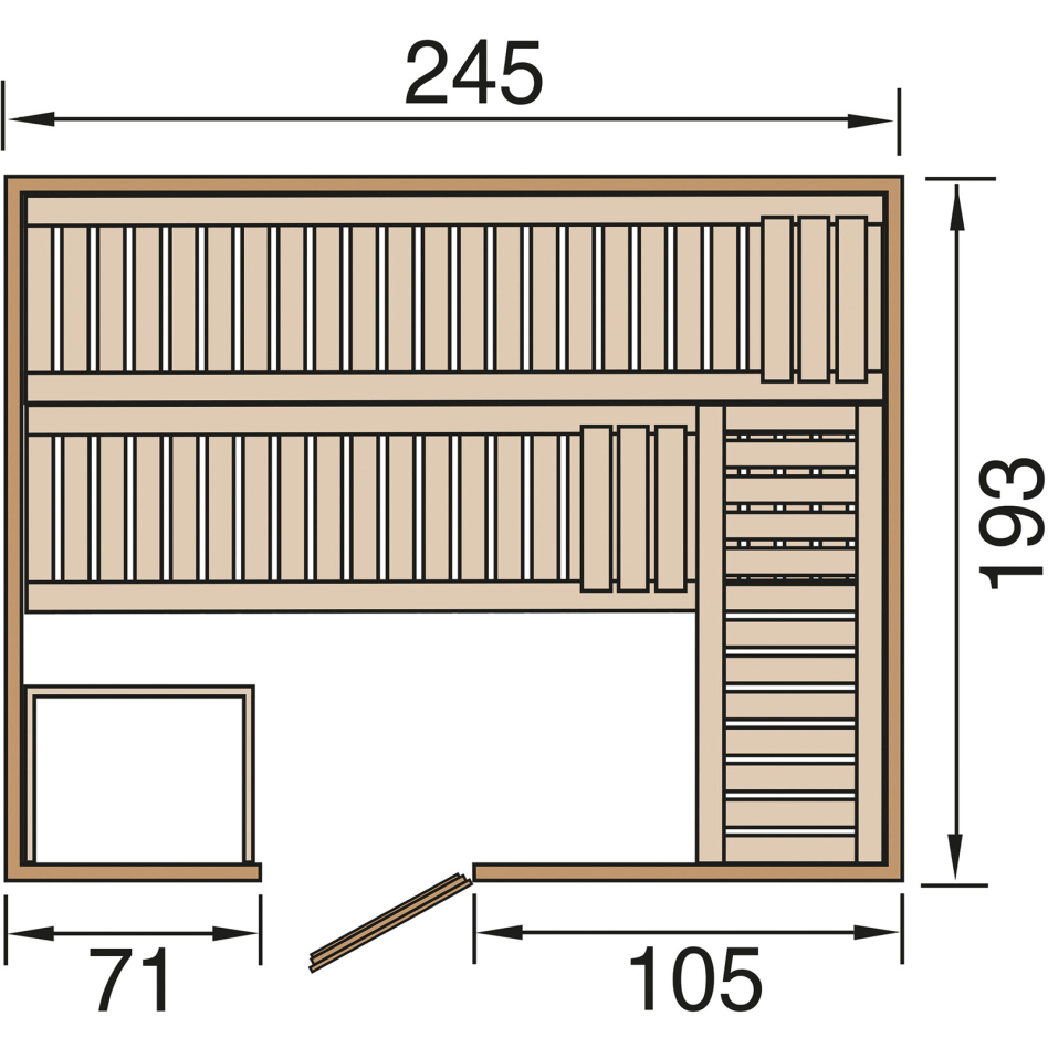 weka Sauna Designsauna KEMI aus Massivholz, 245x193 cm