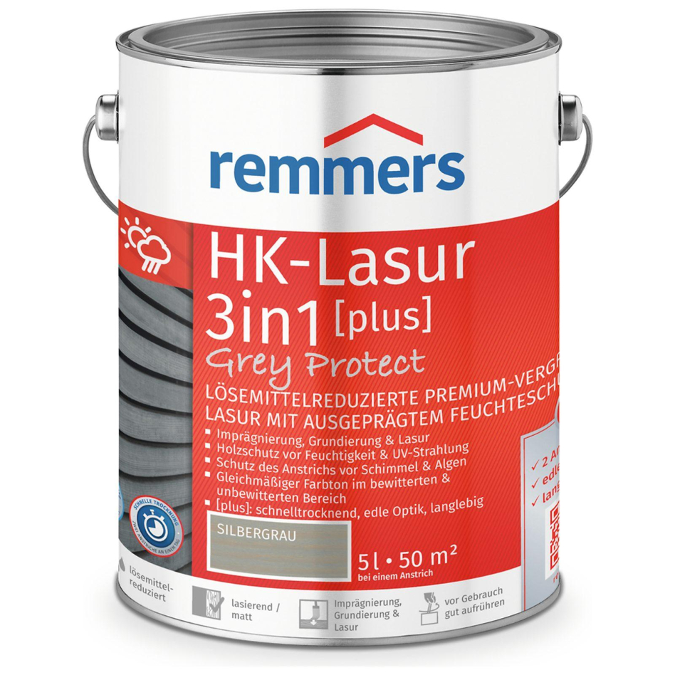 Remmers HK-Lasur 3in1 Grey-Protect plus silbergrau RC-970, 5 l