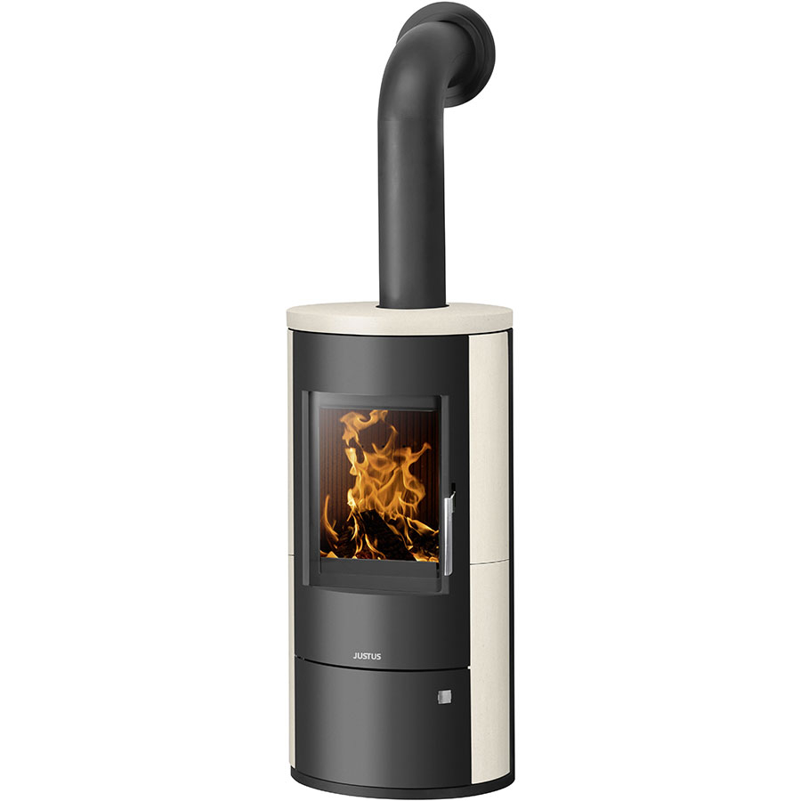 Justus Kaminofen Austin 5 mit luftdurchströmtem Griff, Kalkstein Cream
