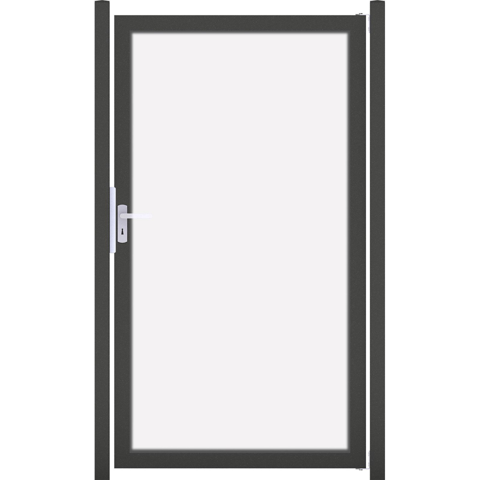 GroJa Einzeltor Ambiente Glas-Sichtschutz Klarglas , Anthrazit DB 703