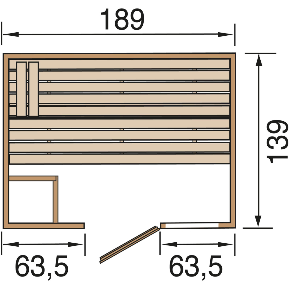 weka Sauna Massivholzsauna VALIDA, Glastür & Fensterelement, 189x139 cm