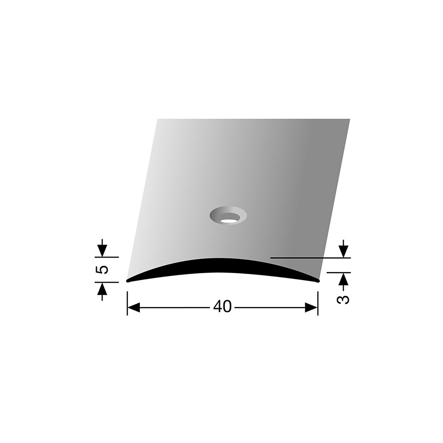 PARKETTFREUND Übergangsprofil PF 464 Alu eloxiert Sand fein geschliffen Schrauben und Dübel Übergangsschiene grau, 200 cm, 3 mm,40 mm Image