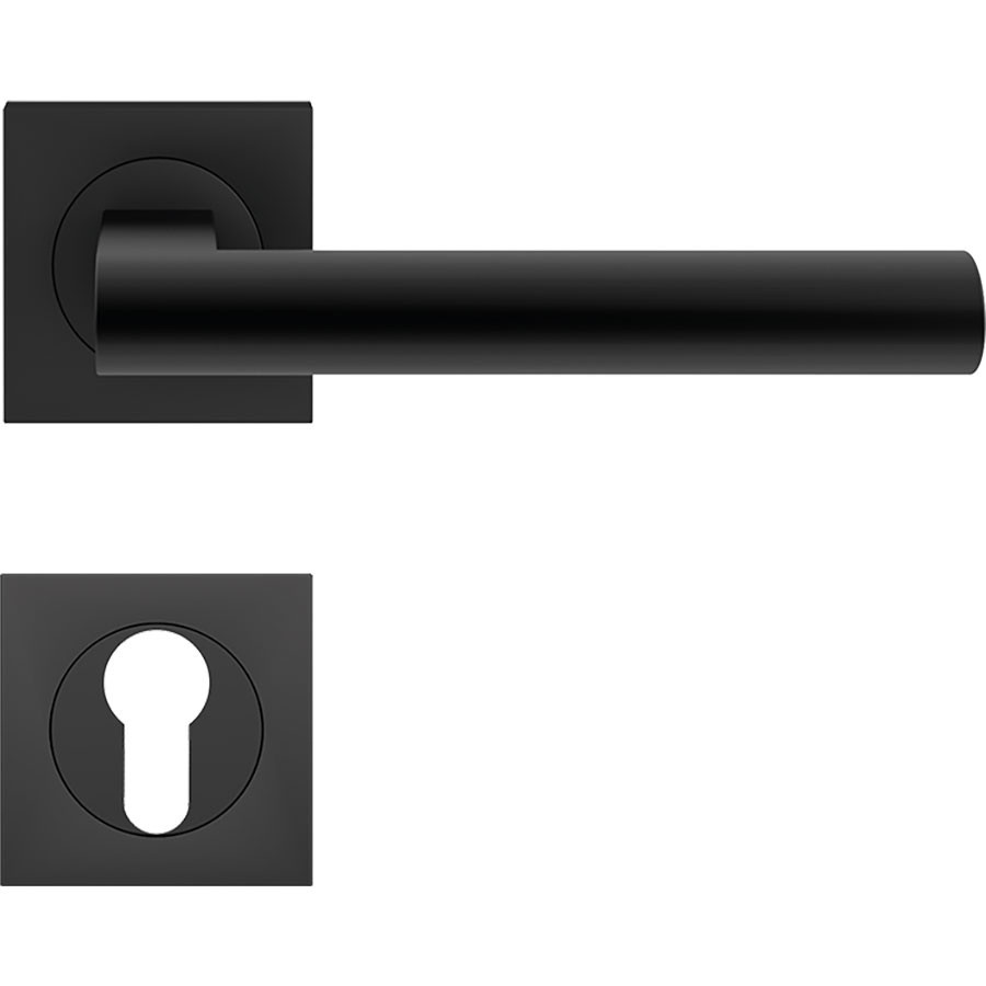 Karcher Türgriff-Garnitur Madeira ER45Q Kosmos Schwarz Türklinke, Profilzylinder