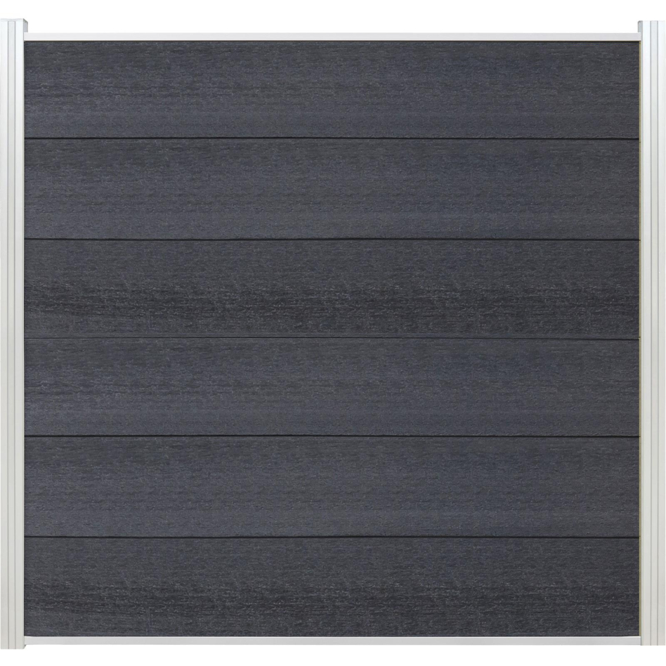 Wellker Sichtschutzzaun Steckzaunelement Cora Line Set WPC anthrazit Sichtschutz Steckzaun, 179x28x2 cm