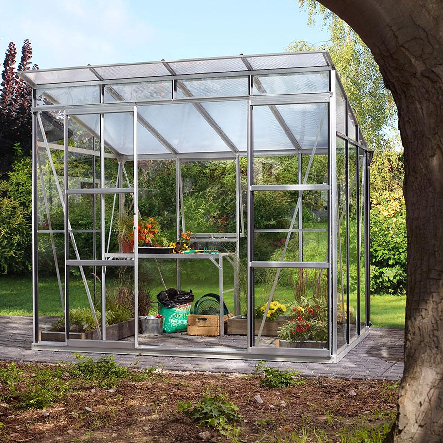 Vitavia Gewächshaus Freya Tomatenhaus Silber Kombiverglasung, 230x258x225 cm (LxBxH)