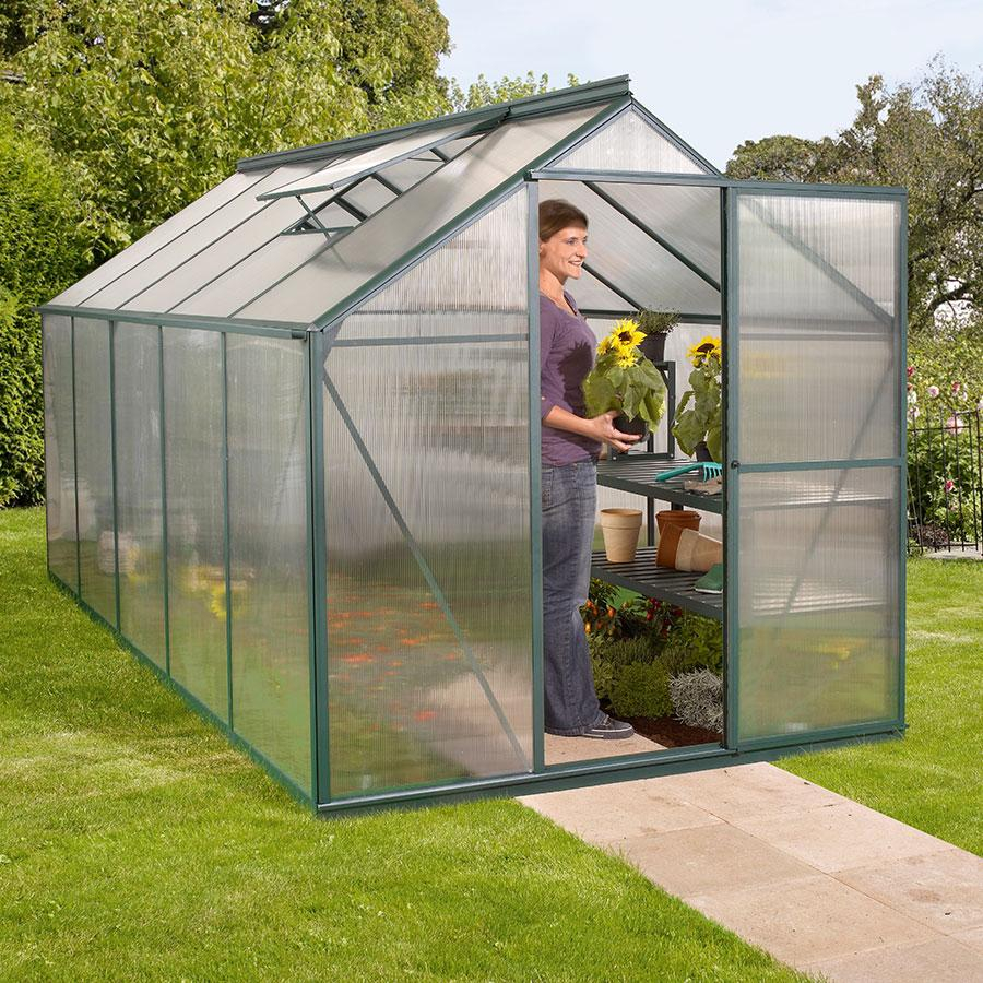 Vitavia Gewächshaus Eos Tomatenhaus Smaragd, 4 mm, 377x198x208 cm (LxBxH)