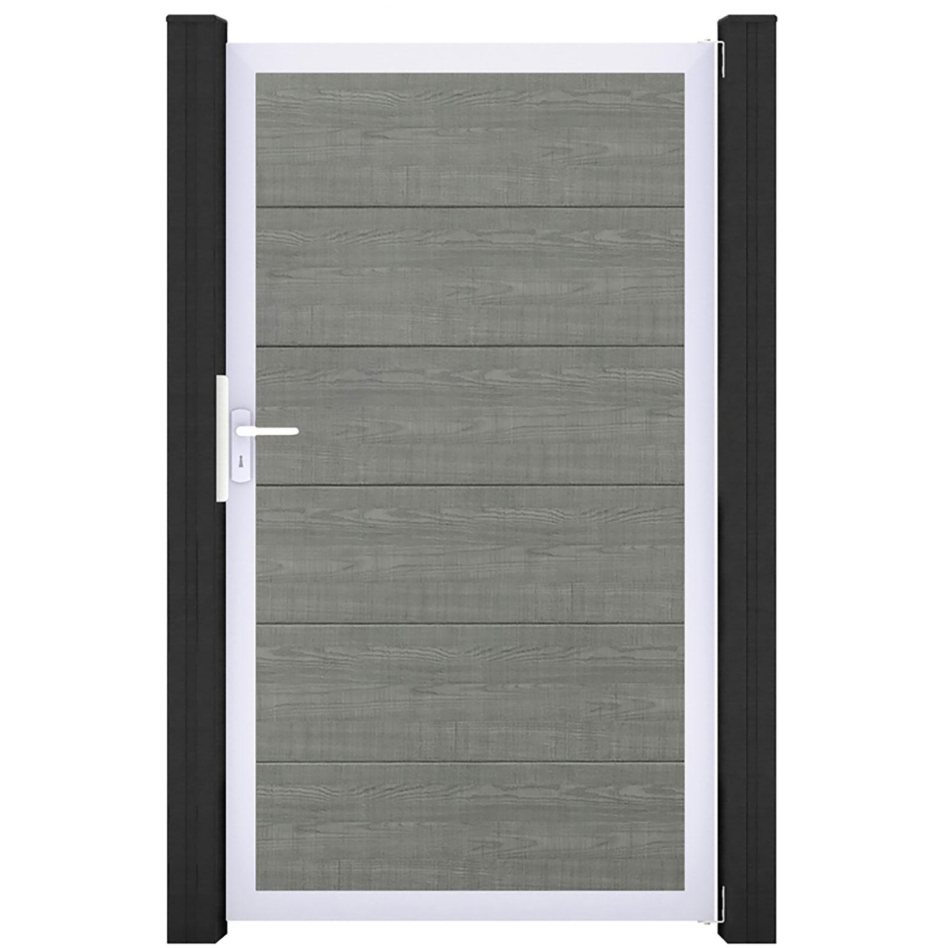 GroJa Einzeltor BasicLine PVC-Steckzaun Grey Ash Cut , Silber EV1