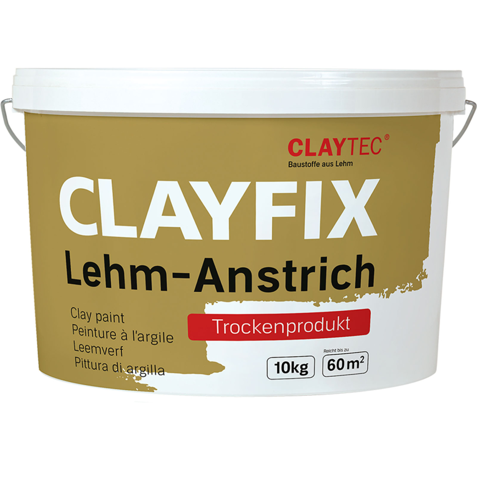 ClayTec Lehmfarbe CLAYFIX Lehm-Anstrich Schilf-Gelb 2.2 wasserlöslich, 10 kg