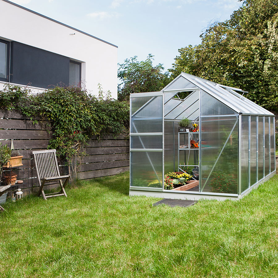 Vitavia Gewächshaus Venus Tomatenhaus Silber, 4 mm, 321x195x197 cm (LxBxH),HKP (Hohlkammerplatten)
