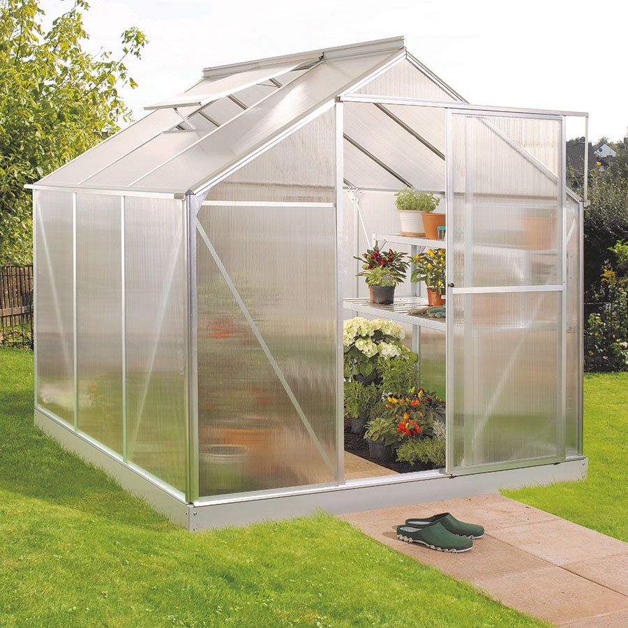 Vitavia Gewächshaus Eos Tomatenhaus Silber, 4 mm, 229x198x208 cm (LxBxH)
