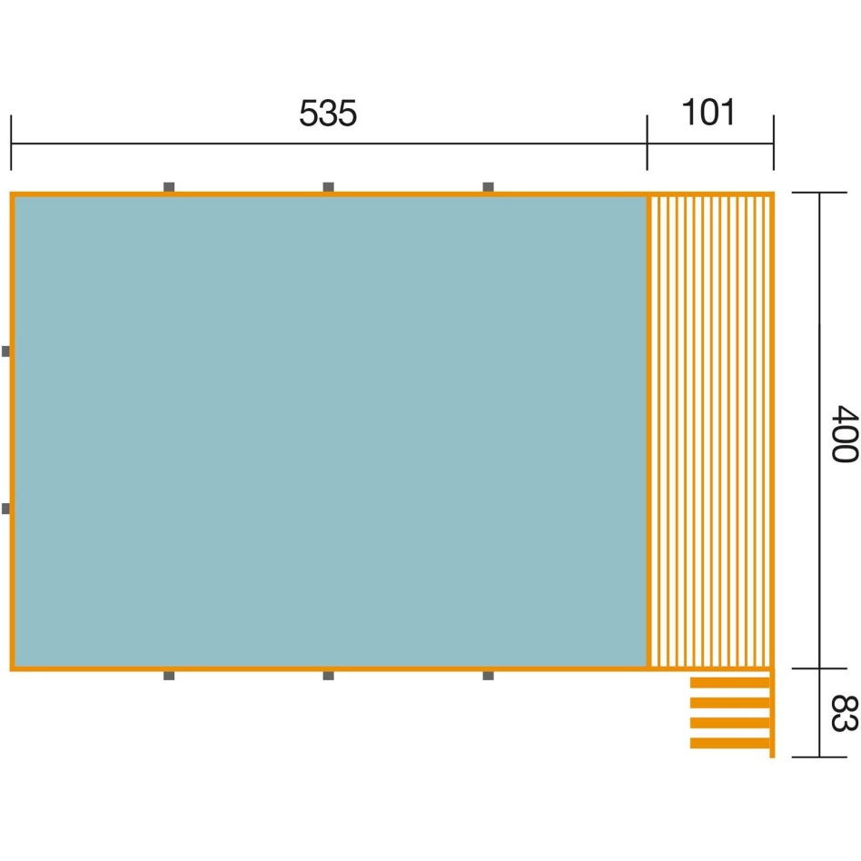 Weka Massivholz-Pool '595' 416 x 203 x 644 cm