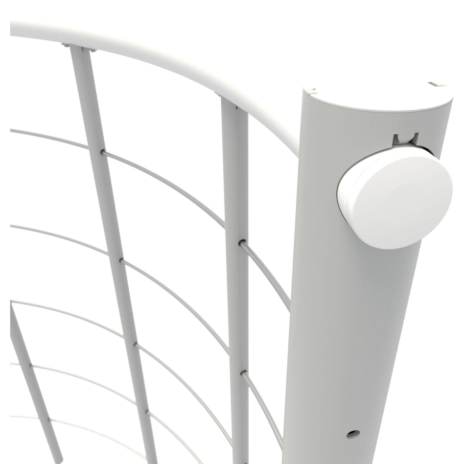 Minka balustrade blanche avec câbles et main courante bois massif rond, 160 cm, Hêtre,weiß gebeizt & lackiert