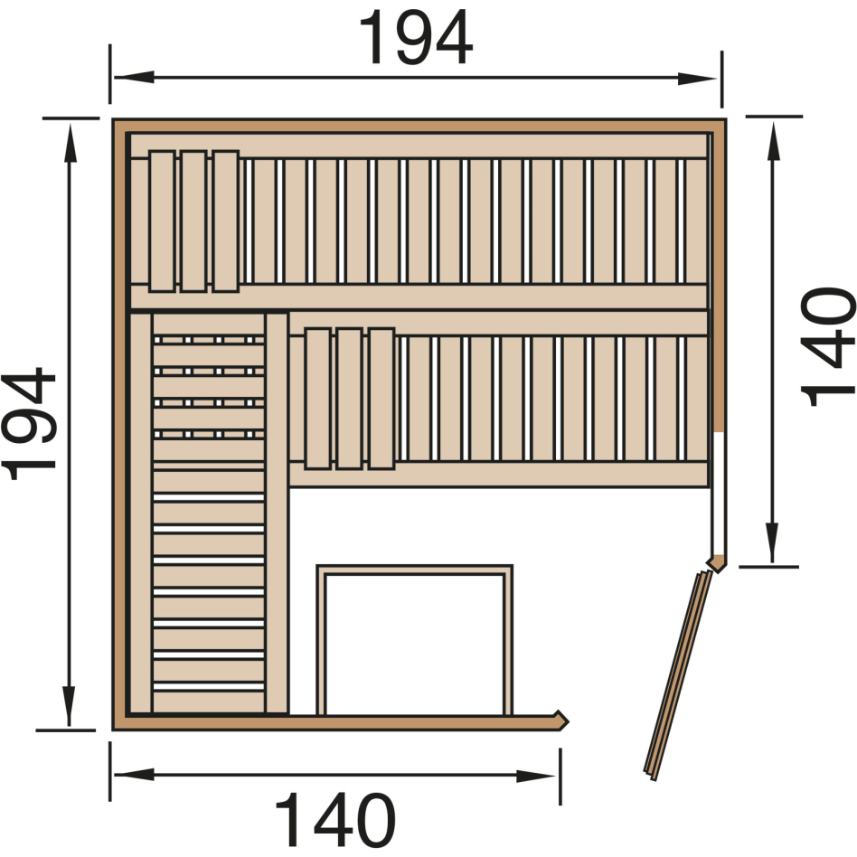 weka Sauna "Varberg 3" ohne Ofen