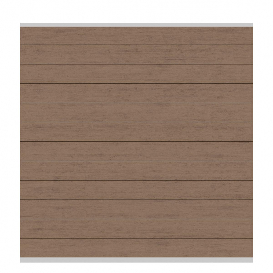 TraumGarten Sichtschutzzaun SYSTEM WPC CLASSIC Zaunfeld-Set Mandel Sichtschutz Steckzaun Lamellenzaun, Silber