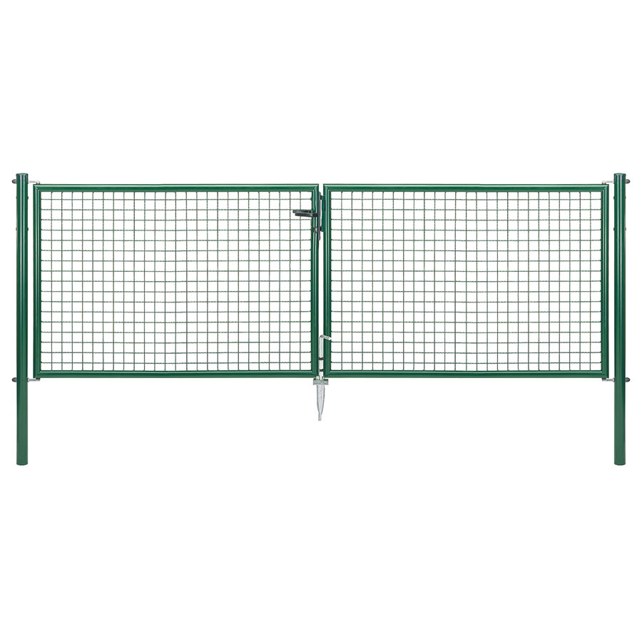 Alberts Wellengitter-Doppeltor mittig geteilt grün, 100 cm