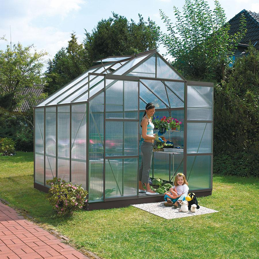Vitavia Gewächshaus Mars Tomatenhaus Schwarz, 6 mm, 258x257x232 cm (LxBxH),HKP (Hohlkammerplatten)