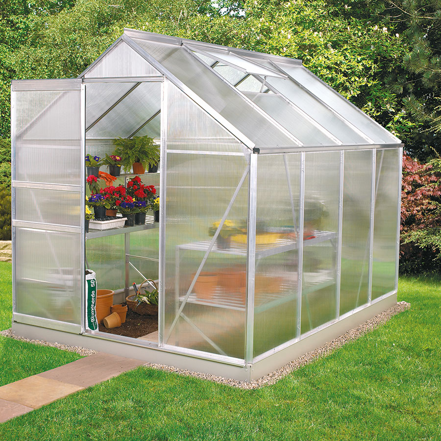 Vitavia Gewächshaus Venus Tomatenhaus Silber, 4 mm, 257x195x197 cm (LxBxH),HKP (Hohlkammerplatten)