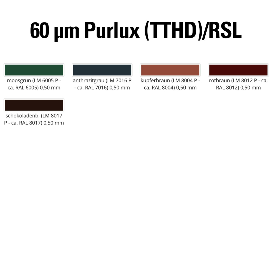 Luxmetall Tonnenfirst halbrund Stahl, 60 my Purlux (TTHD)/RSL