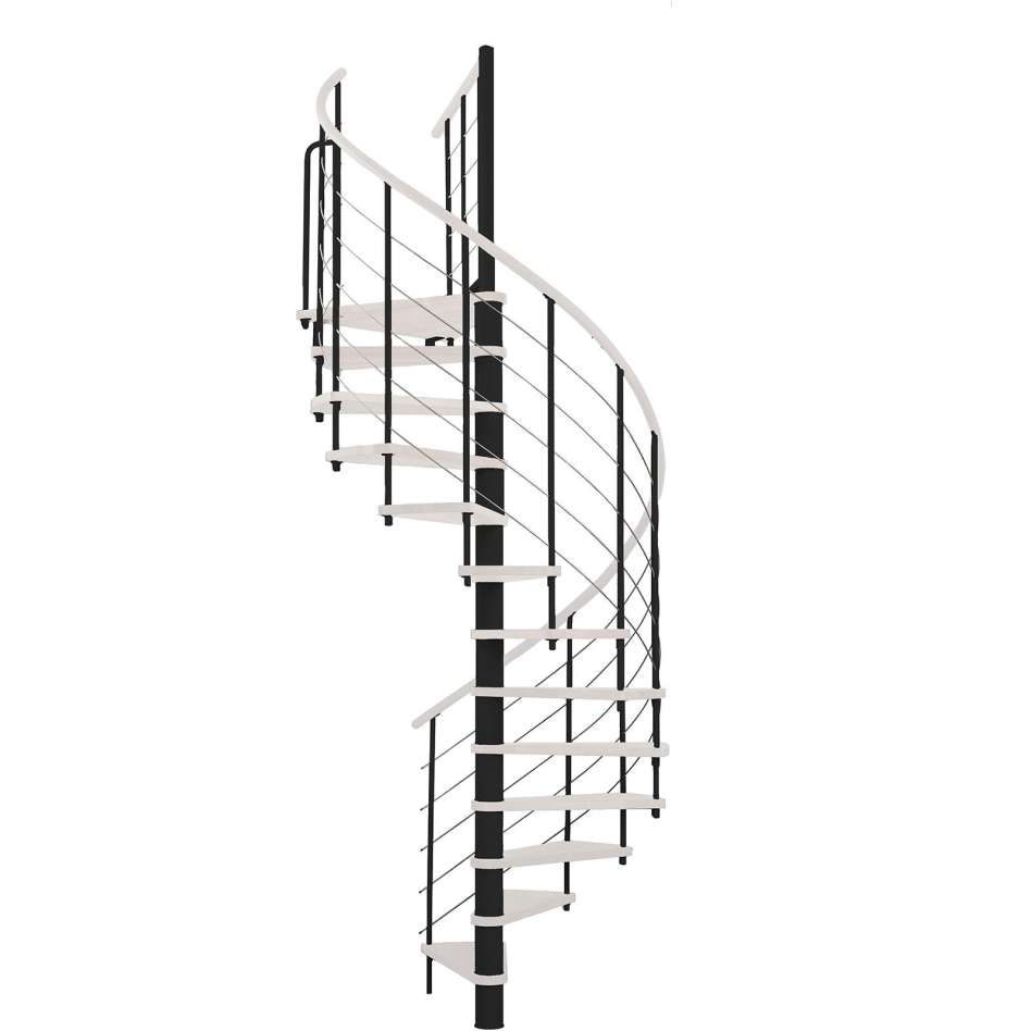 Minka escalier colimaçon Venezia noir escalier en spirale, 160 cm, weiß gebeizt & lackiert