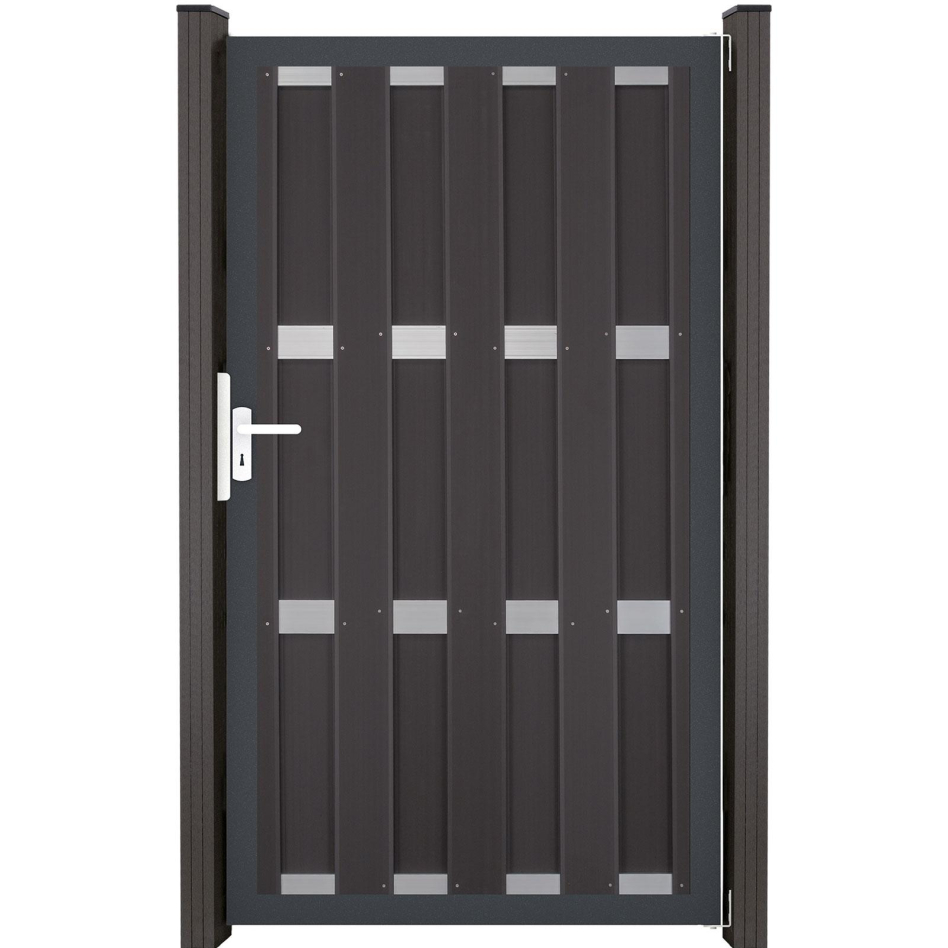 Portillon GroJa Viento pour clôture occultante anthracite, DIN gauche, anthracite DB 703