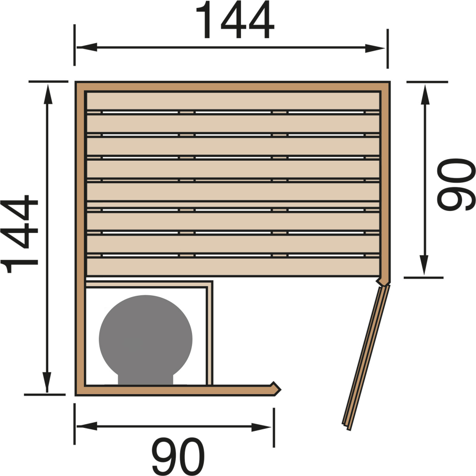 weka Sauna "Kiruna" 3,6 kW Bio-Ofen mit ext. Steuerung