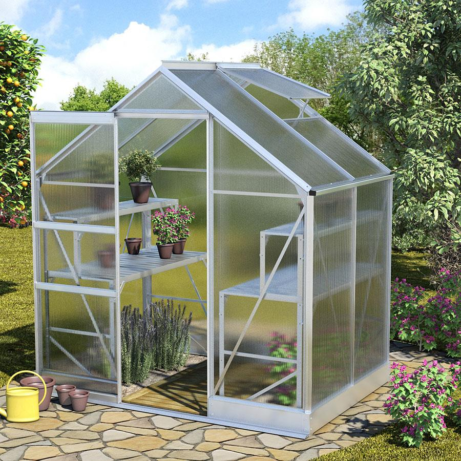Vitavia Gewächshaus Apollo Tomatenhaus Silber, 4 mm, 137x195x207 cm (LxBxH)