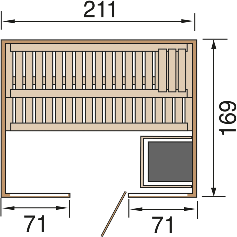 weka Sauna "Kemi Panorama" 7,5 kW Ofen mit ext. Steuerung