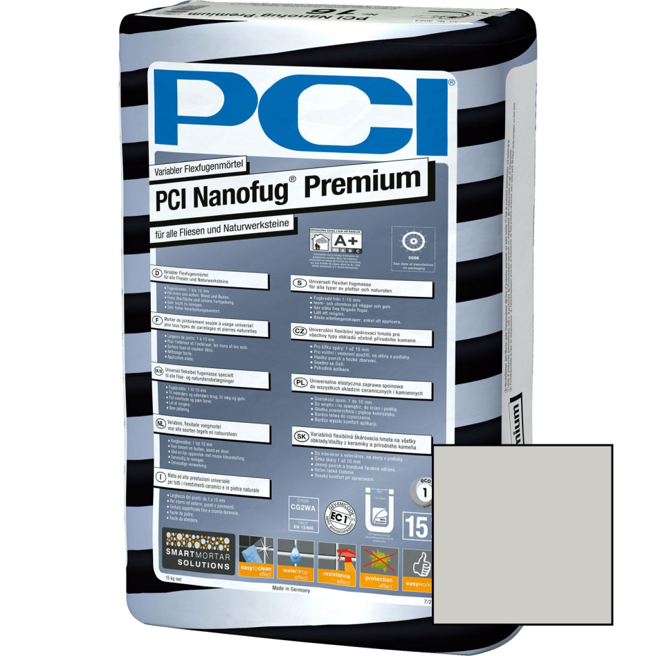 PCI Nanofug Premium Variabler Flexfugenmörtel, 15 kg, Hellgrau (Nr.21)