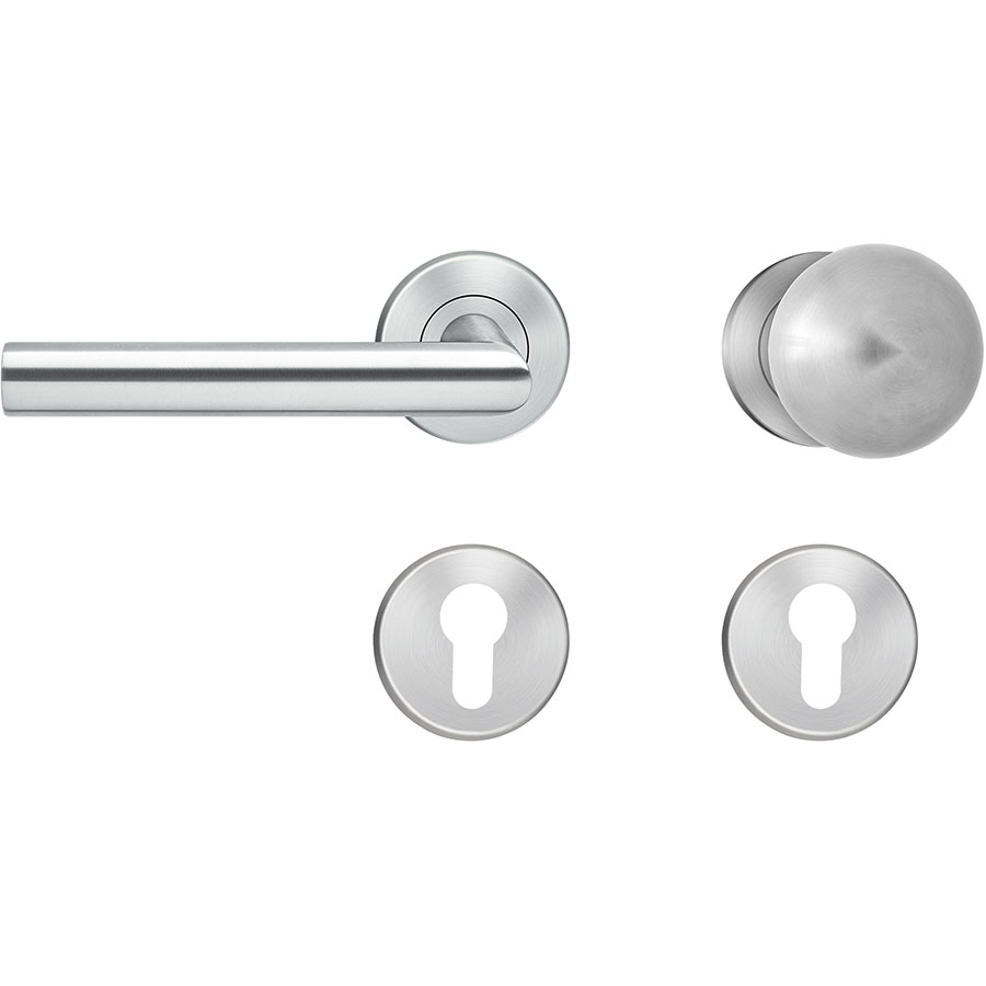 Karcher Wechselgarnitur Slimstyle E300B Edelstahl matt Türklinke, DIN links Image