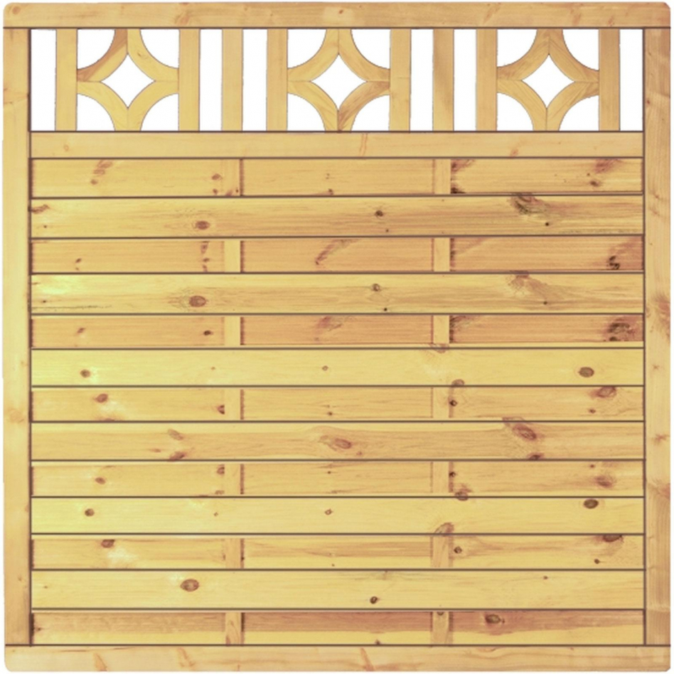 T&J Sichtschutzzaun Antikzaun Sichtschutz Lamellenzaun, 180x180 cm Image