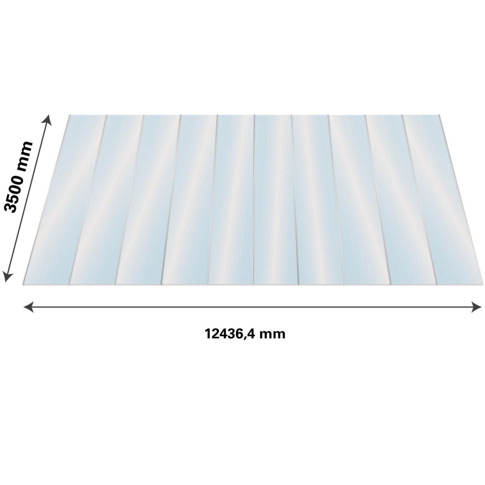 Lexan Thermoclear Plus Stegplatten Sets Polycarbonatplatte klar 16 mm, 3,5 m, 12,44 m,1200 mm breite Stegplatten