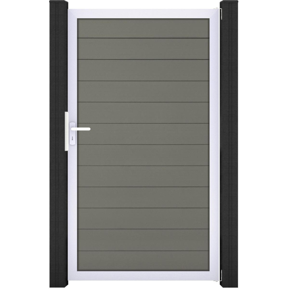 GroJa Einzeltor Solid Steckzaun Grau, 100 cm, Silber EV1