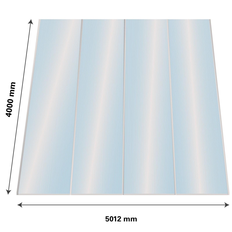 Lexan Thermoclear Plus Stegplatten Sets Polycarbonatplatte klar 16 mm, 4 m, 1200 mm breite Stegplatten,5,01 m
