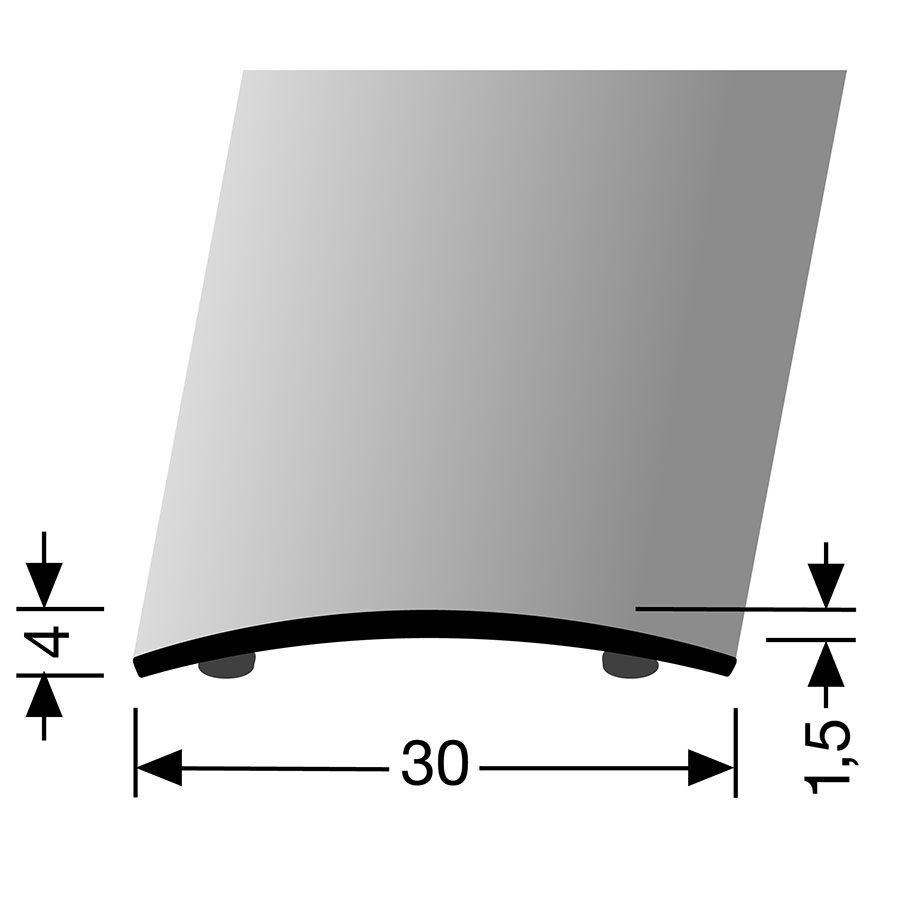 PARKETTFREUND Übergangsprofil Alu eloxiert Sand selbstklebend Übergangsschiene, 200 cm, 1,5 mm,30 mm