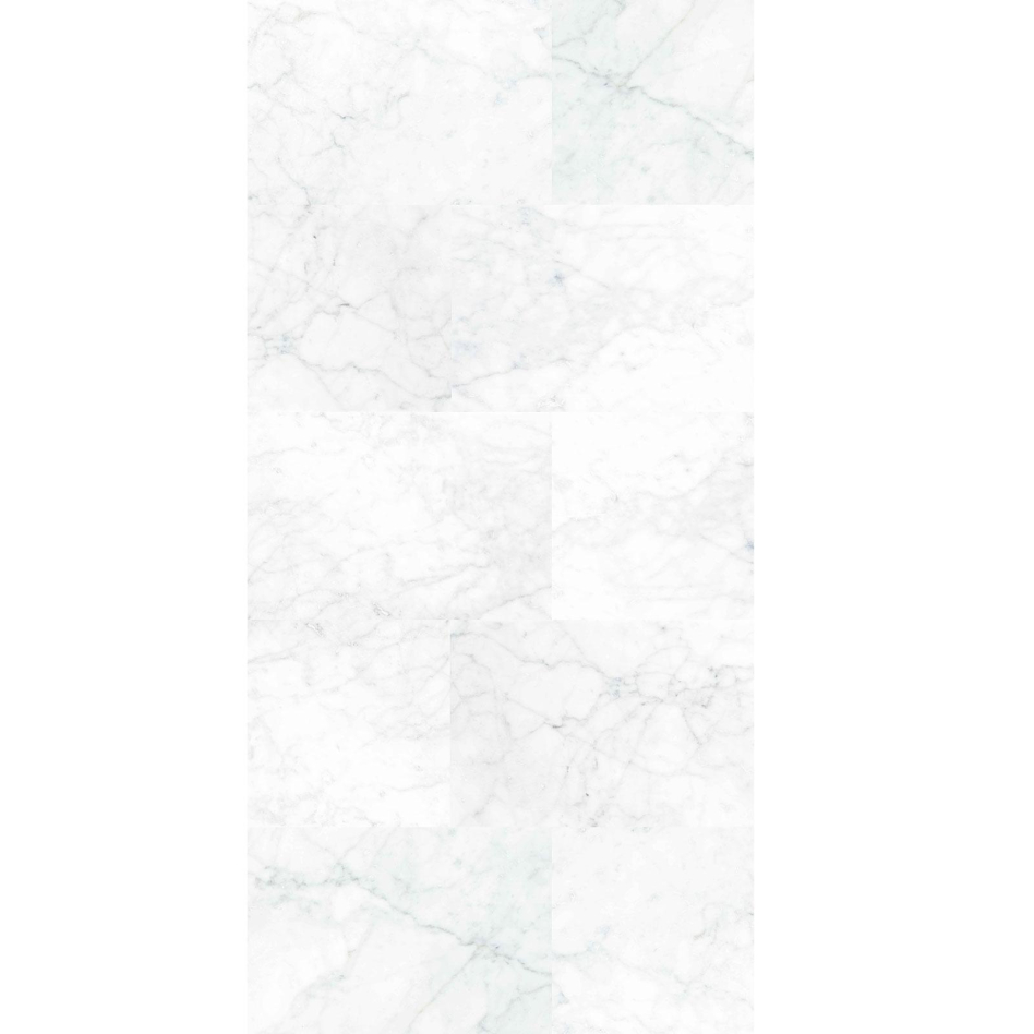 Panneau mural douche aluminium composite Winwall Marmorplatten blanc, 1 pièce, 2500x1000 mm