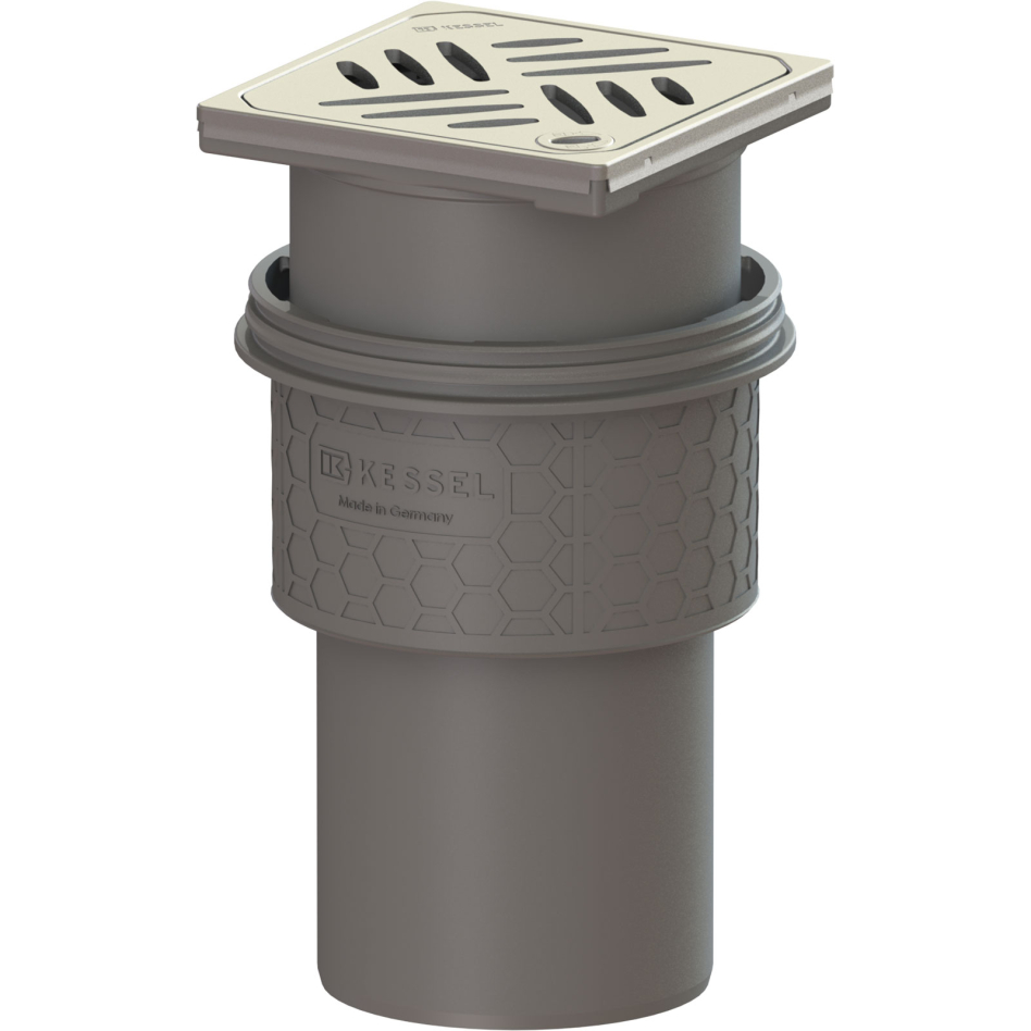 Siphon de sol Practicus KESSEL, DN 100, grille design Kessel