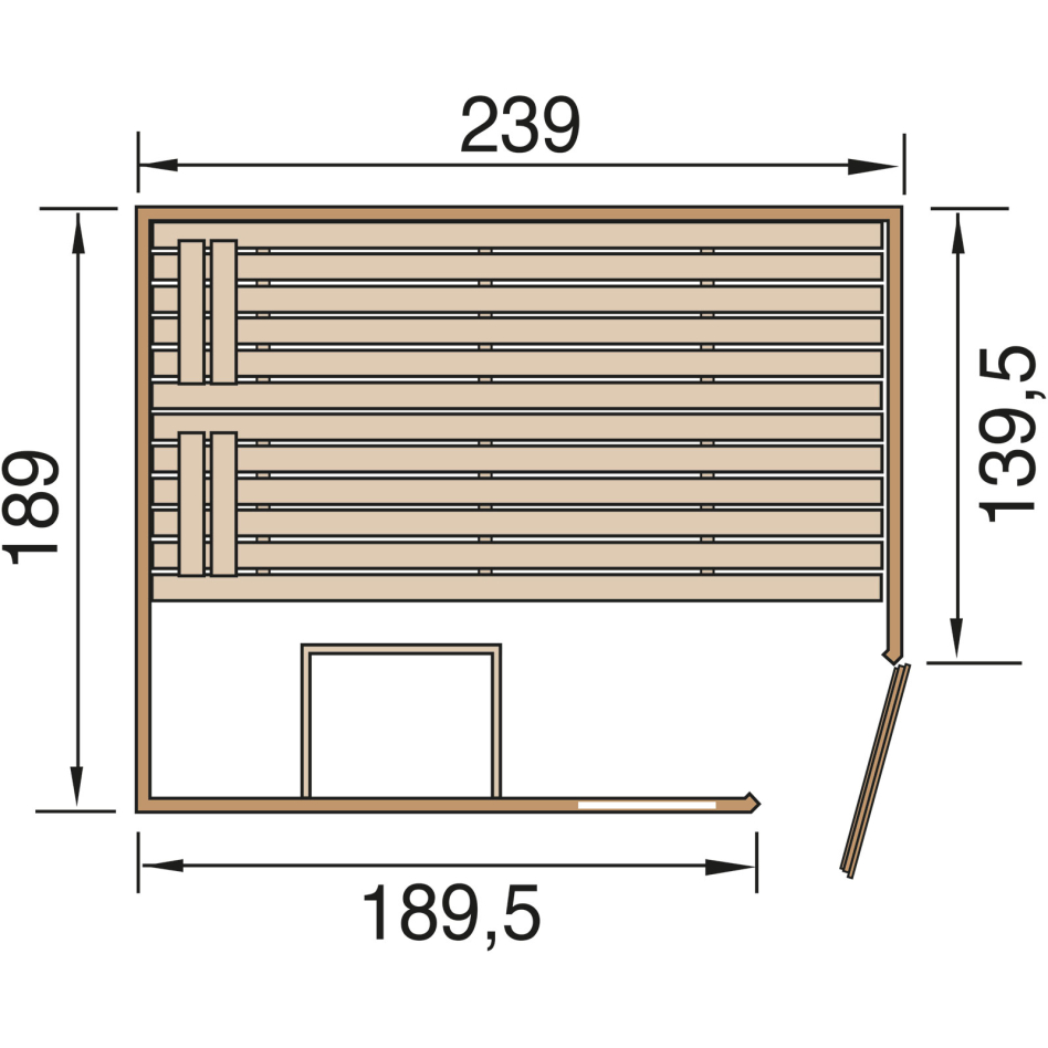 weka Sauna "Valida Eck 3" ohne Ofen