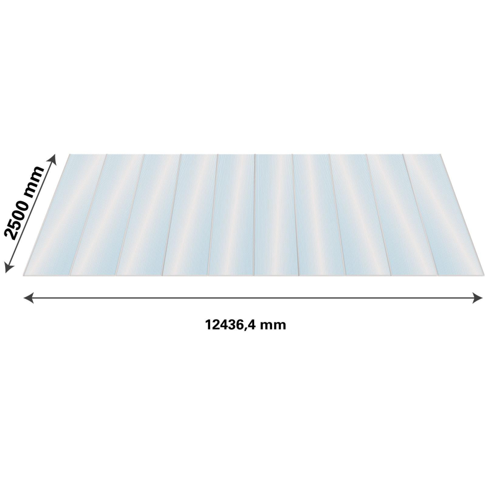 Lexan Thermoclear Plus Stegplatten Sets Polycarbonatplatte klar 16 mm, 2,5 m, 12,44 m,1200 mm breite Stegplatten