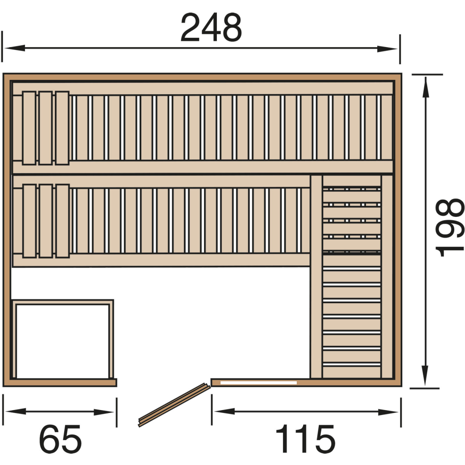 weka Sauna "Bergen 3" ohne Ofen